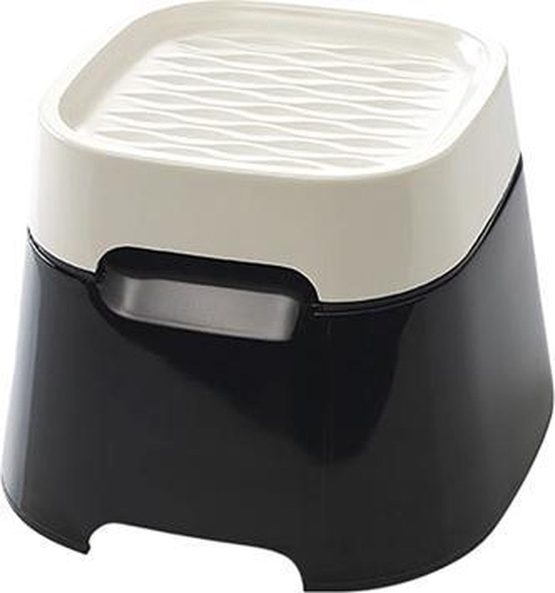 Savic ergo cube voerbak creme / zwart - 22x22x16 cm - 1 stuks
