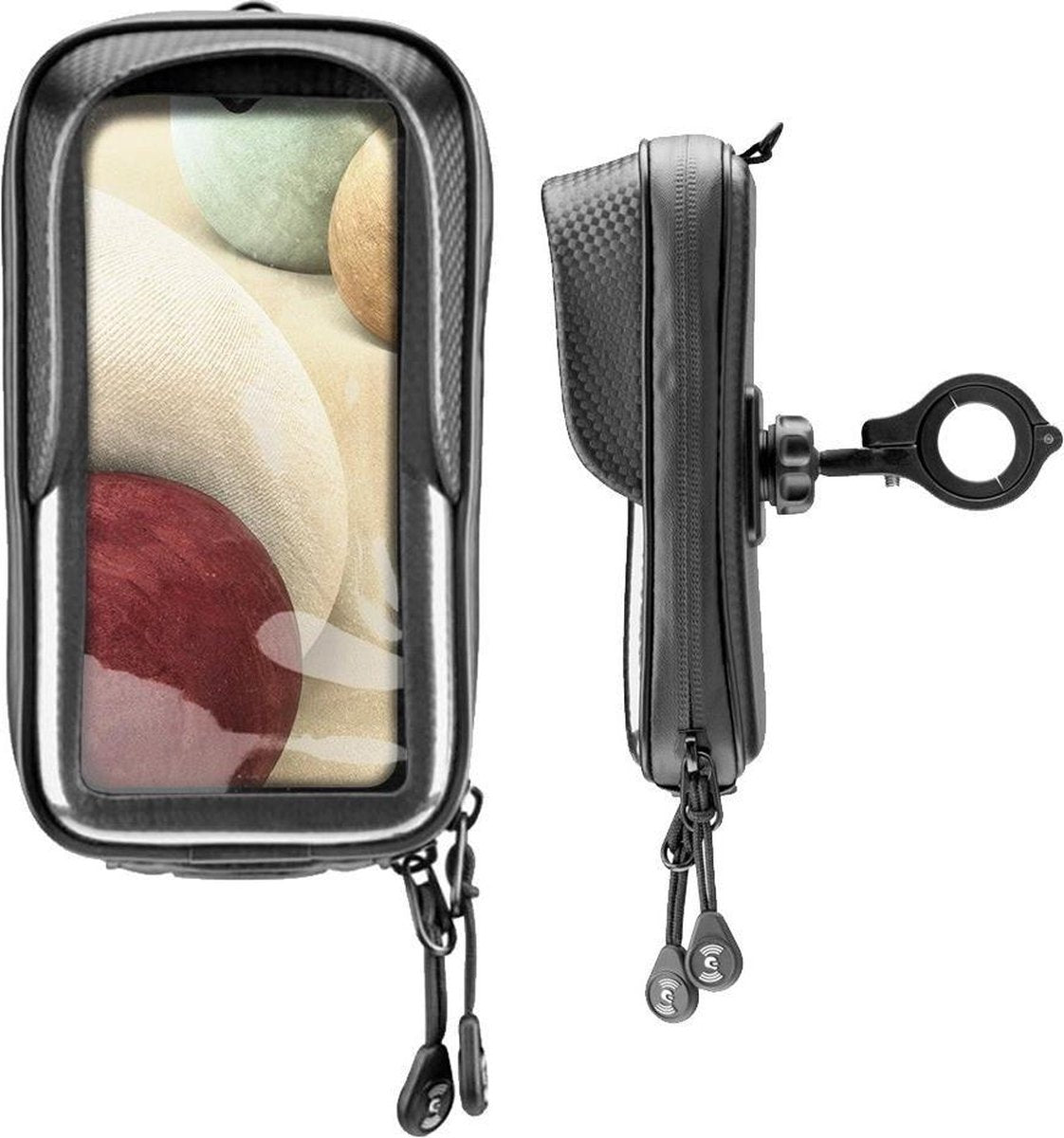 Interphone - Samsung Galaxy A12 Unicase Telefoonhouder Fiets en Motor Stuur Zwart