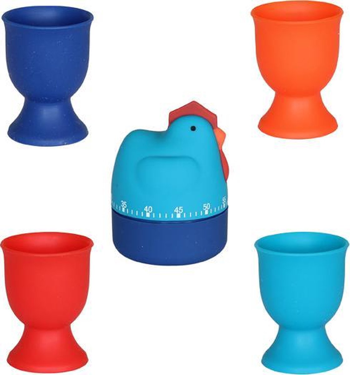 Point-Virgule Kitchen Ei-Timer & Dopjes - set van 4 dopjes en 1 timer