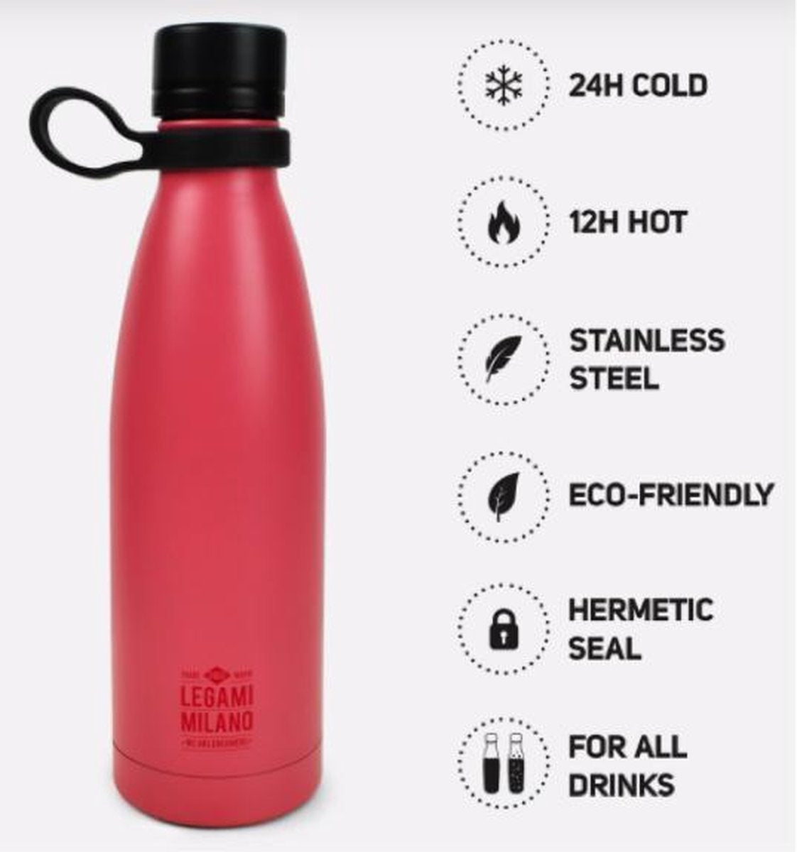 Legami Hot & Cold Isoleerfles Koraal 500 ml