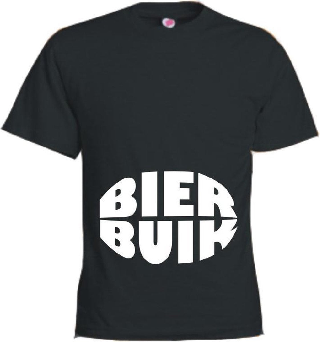 Mijncadeautje T-shirt - Bierbuik - unisex Zwart (maat XXL)