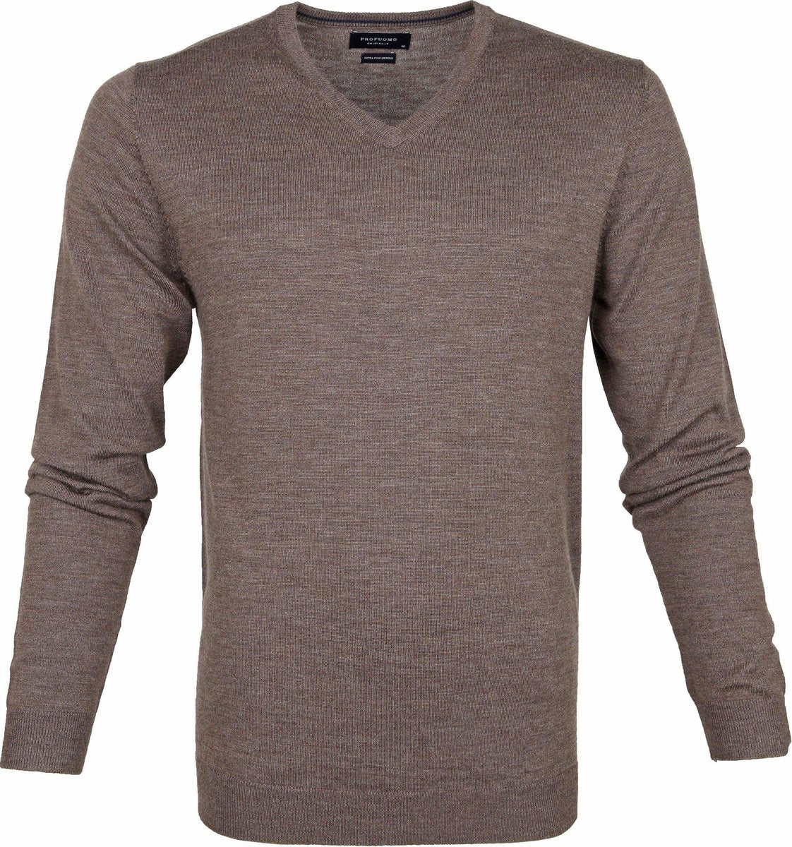 Profuomo Pullover Merino V-Hals Taupe - maat S