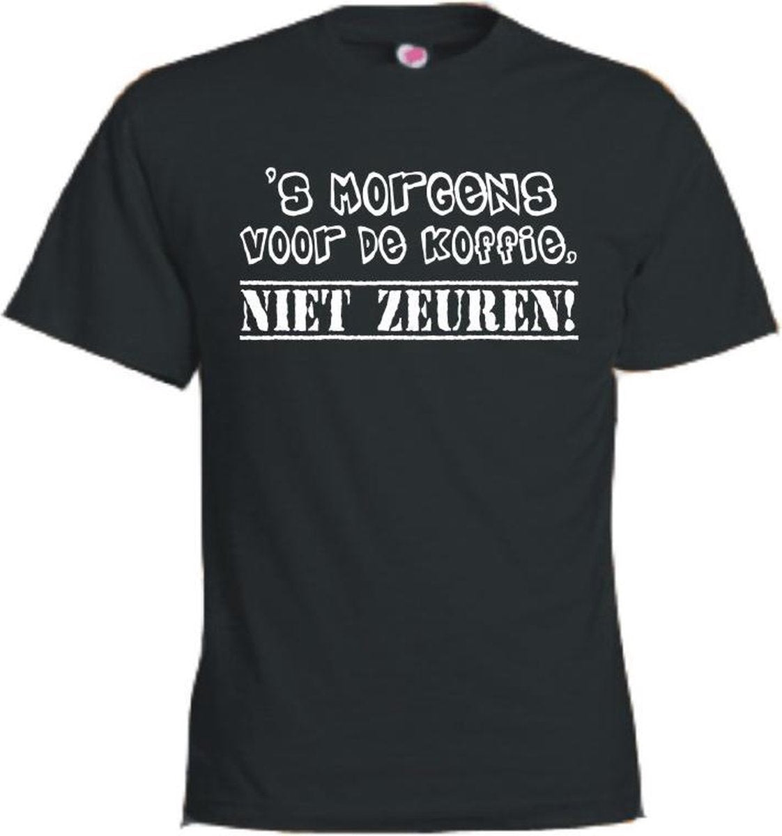 Mijncadeautje T-shirt - 's Morgens voor de koffie niet zeuren - Unisex Zwart (maat XL)
