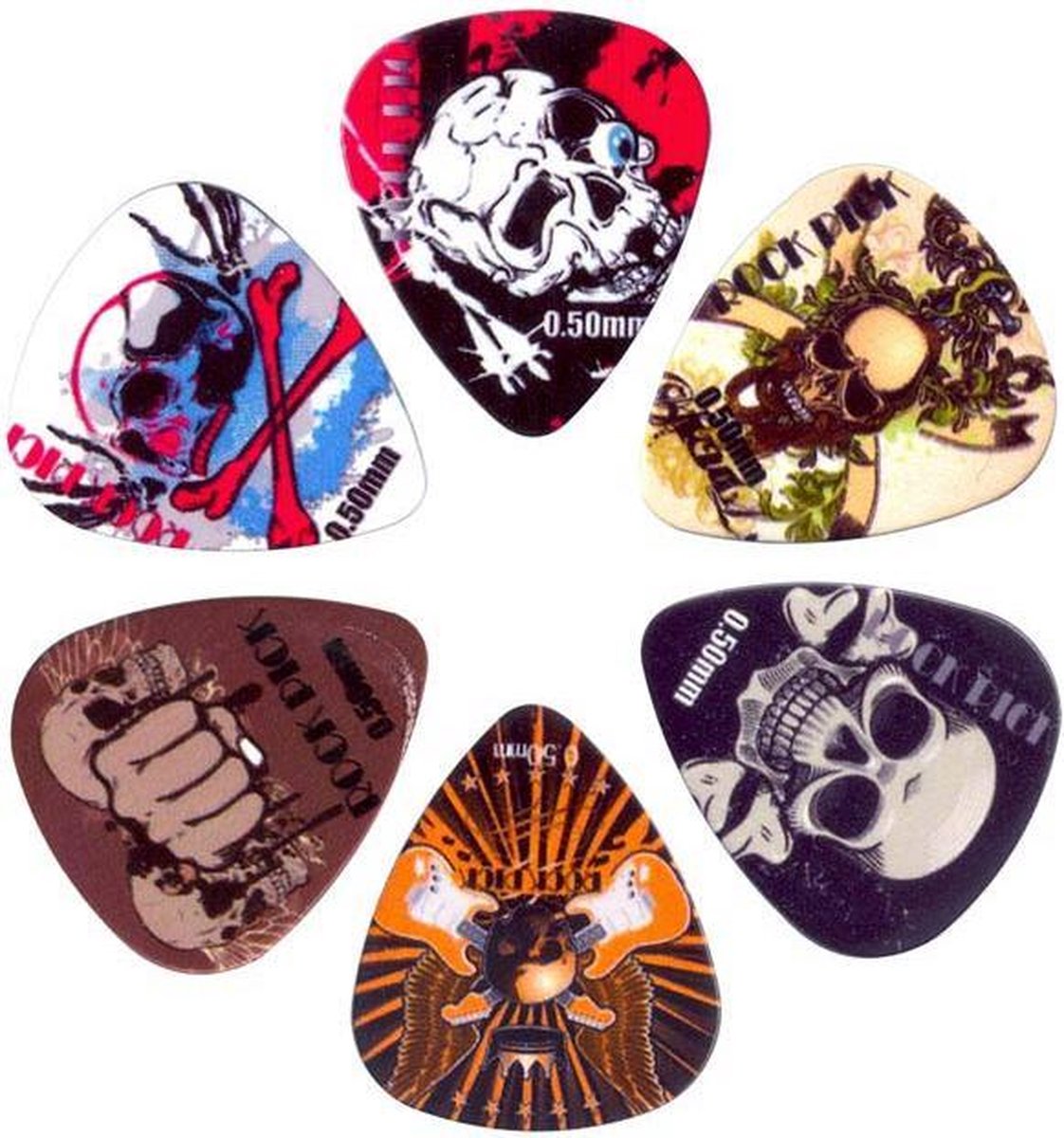 Boston Rock Picks SET 6-pack BRP6-050 Plectrum 0.50 mm