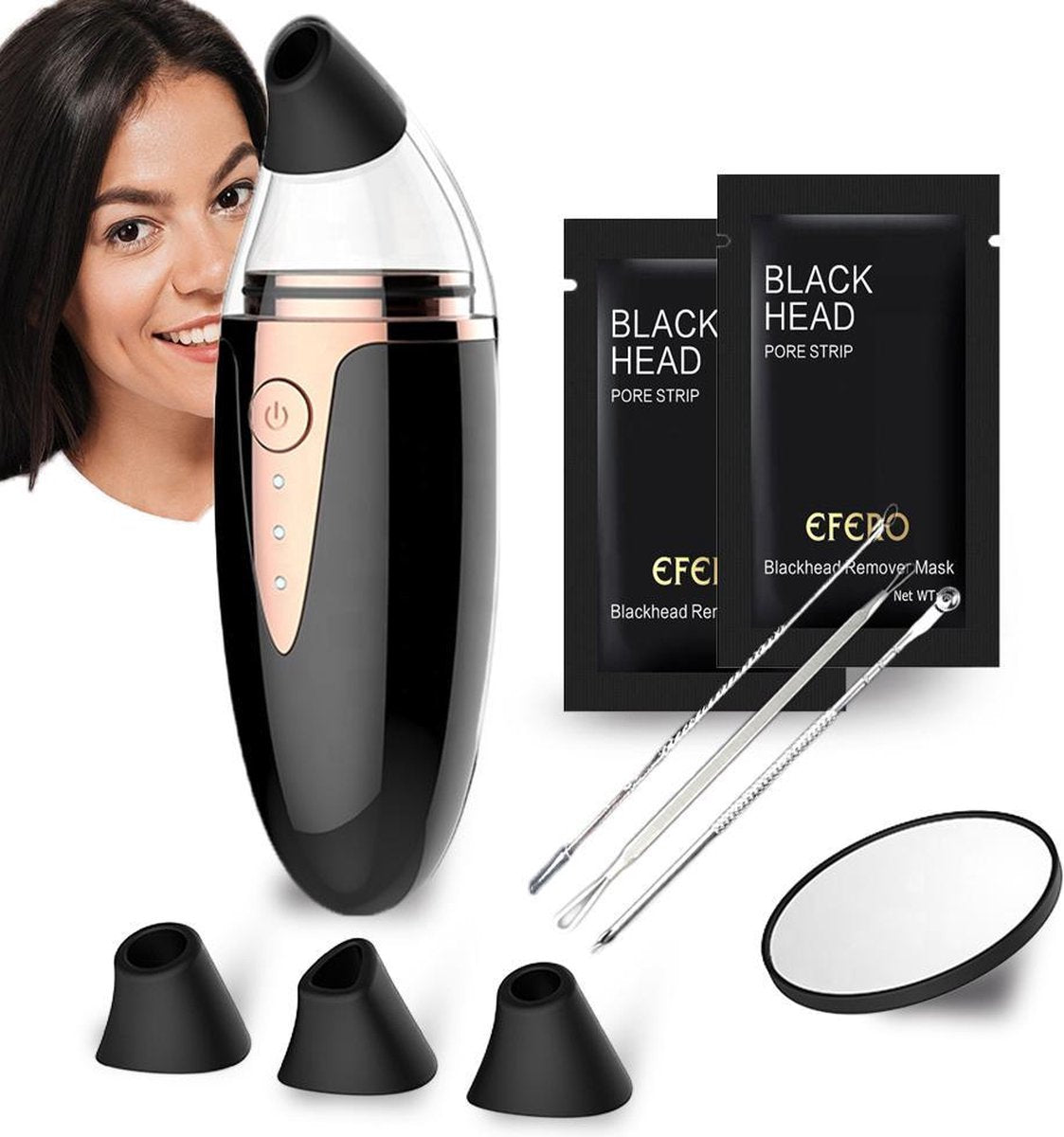 Blackhead remover - Porien -  Blackhead remover vacuum -  Met Peel off masker - Met Comedonenlepel