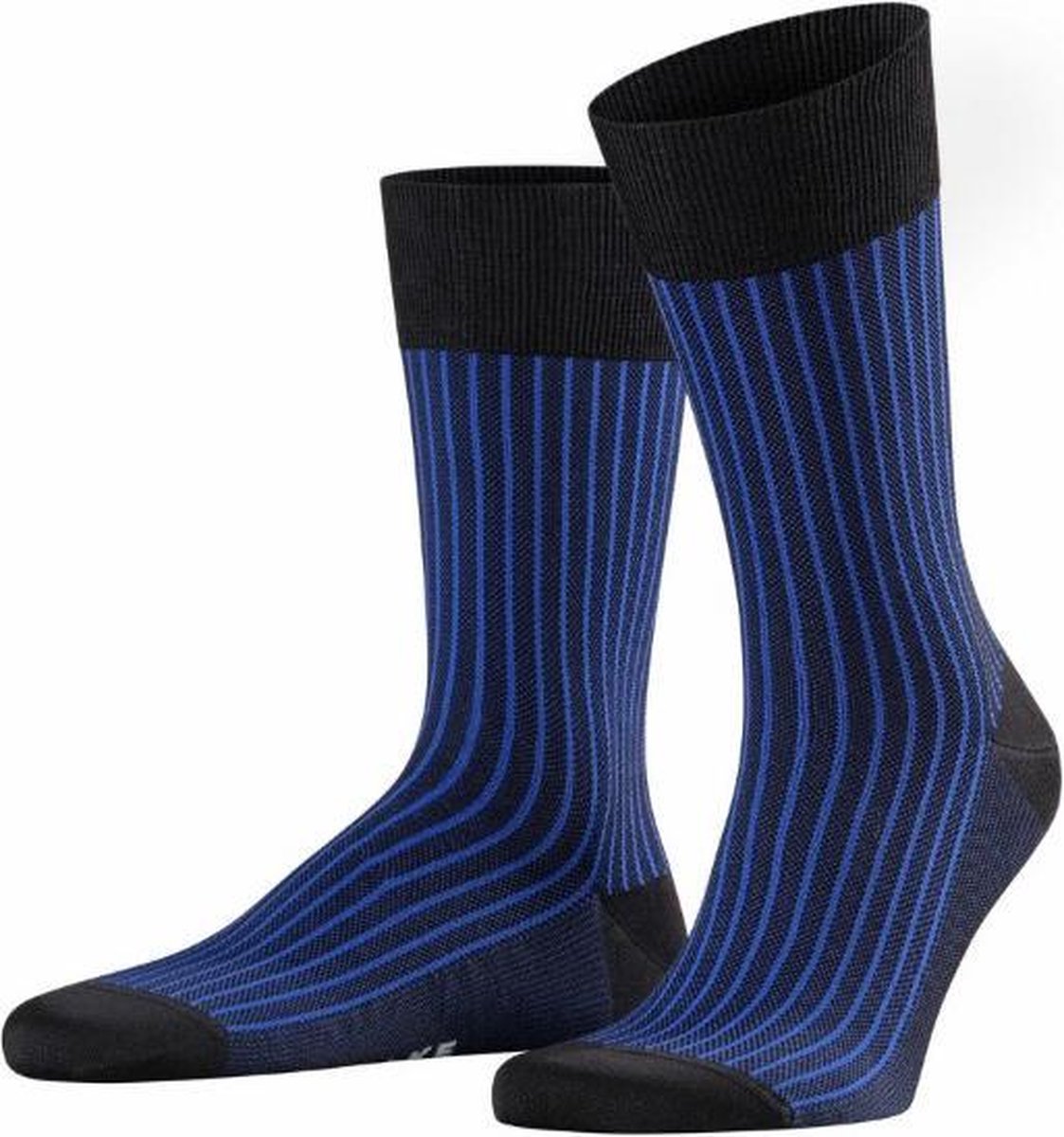 FALKE Oxford Stripe Sokken Heren 13379 - Zwart 3000 black Heren - 47-48