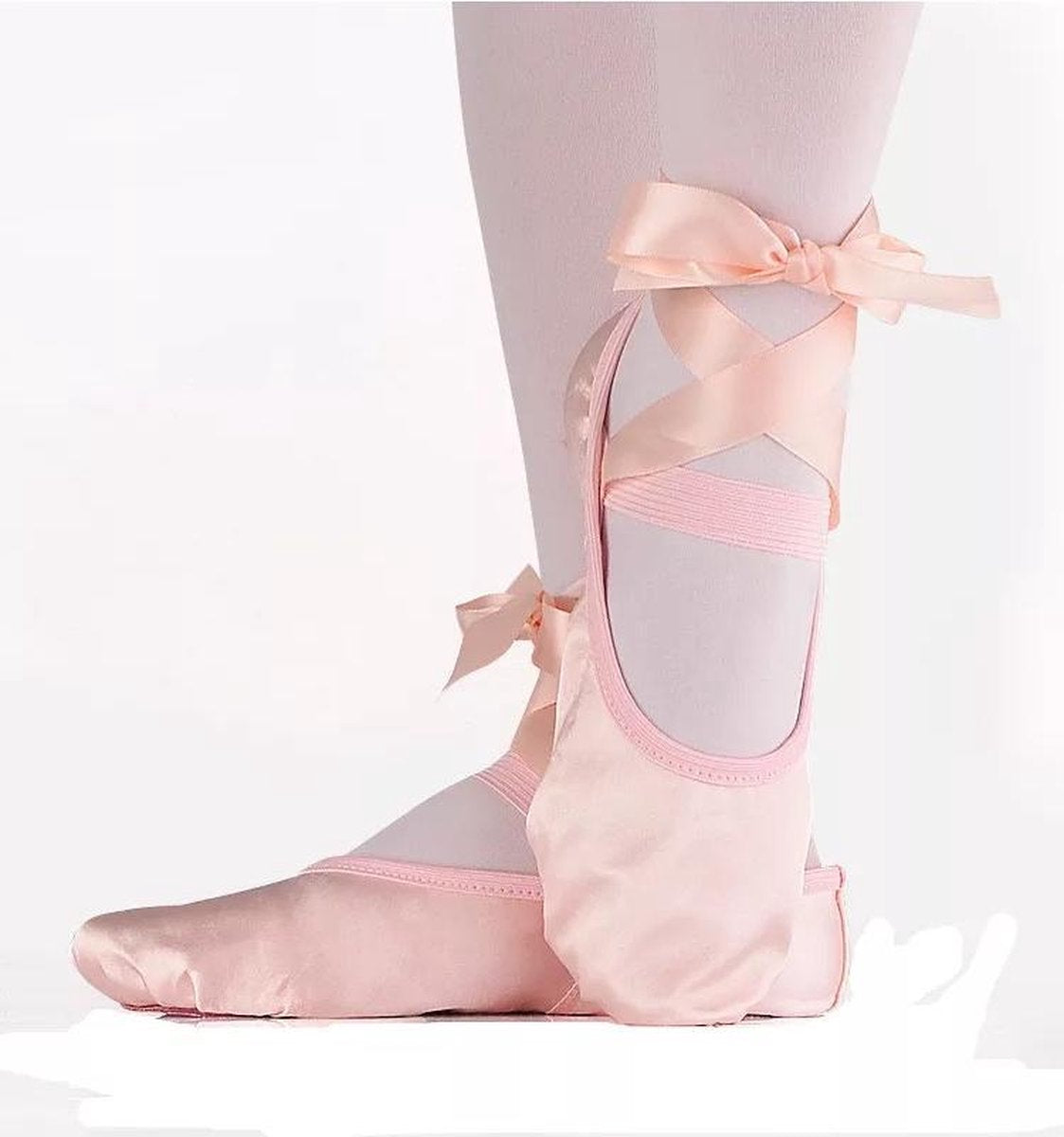 KDA Sports Balletschoenen met linten en splitzool - Satijn Roze - Maat 29
