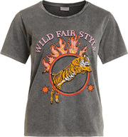 Viwildfair T-shirt/su 14068648 Black/washed