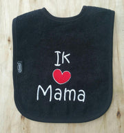 Zwarte slab met "Ik hou van mama"