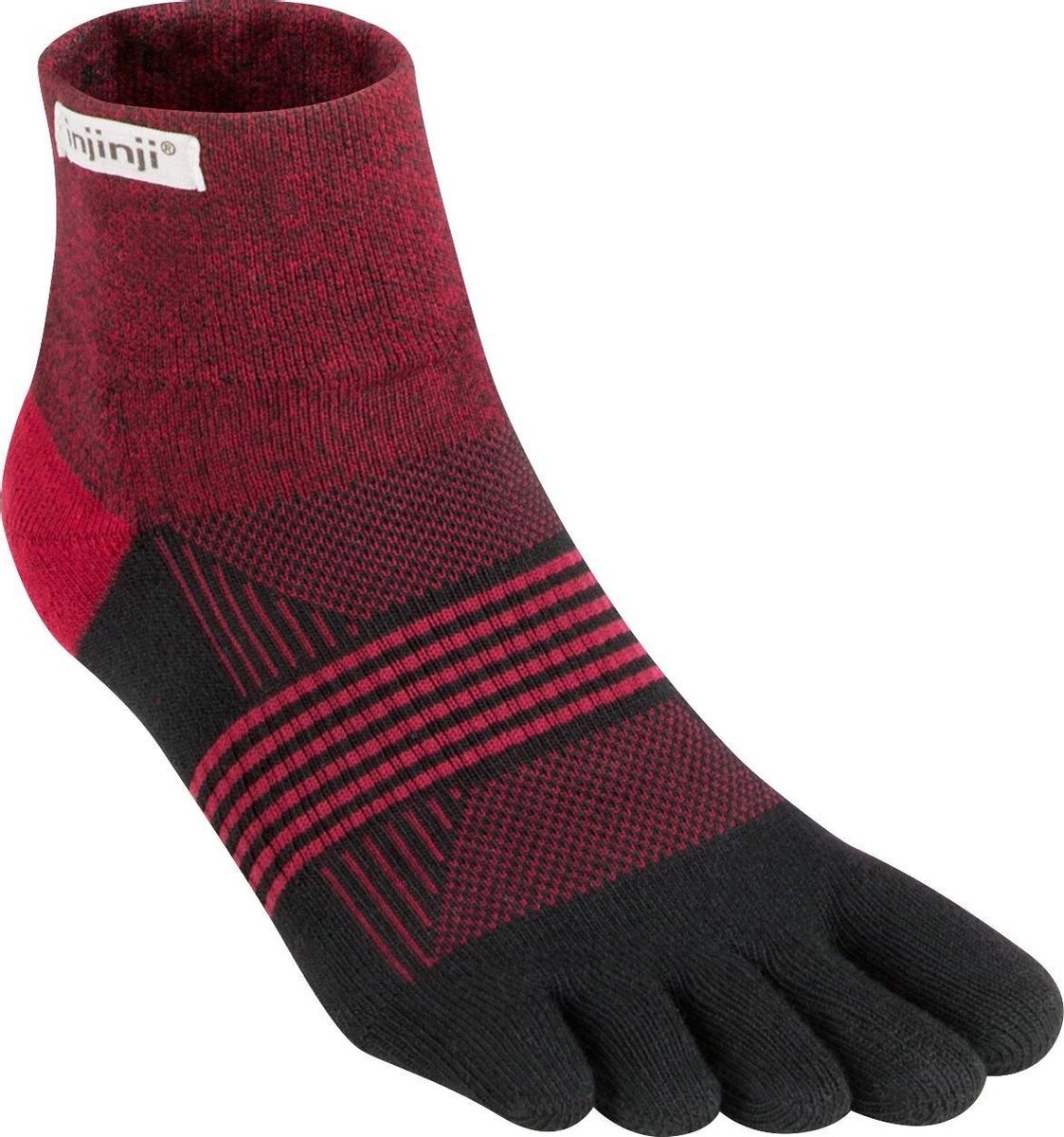 Injinji Women's Trail Midweight Mini-Crew - Donker rood - 35-40
