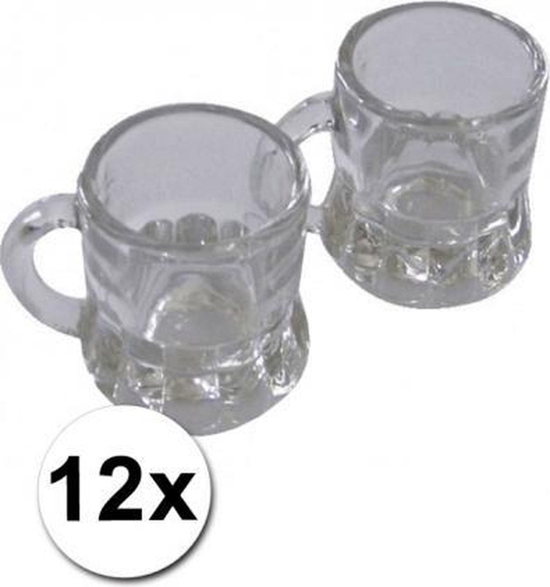 Oktoberfest Bierpul shotglazen met handvat - 2 cl - 12 stuks