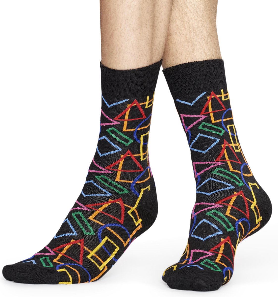 Happy Socks Geometric Sokken Zwart