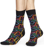 Happy Socks Geometric Sokken Zwart