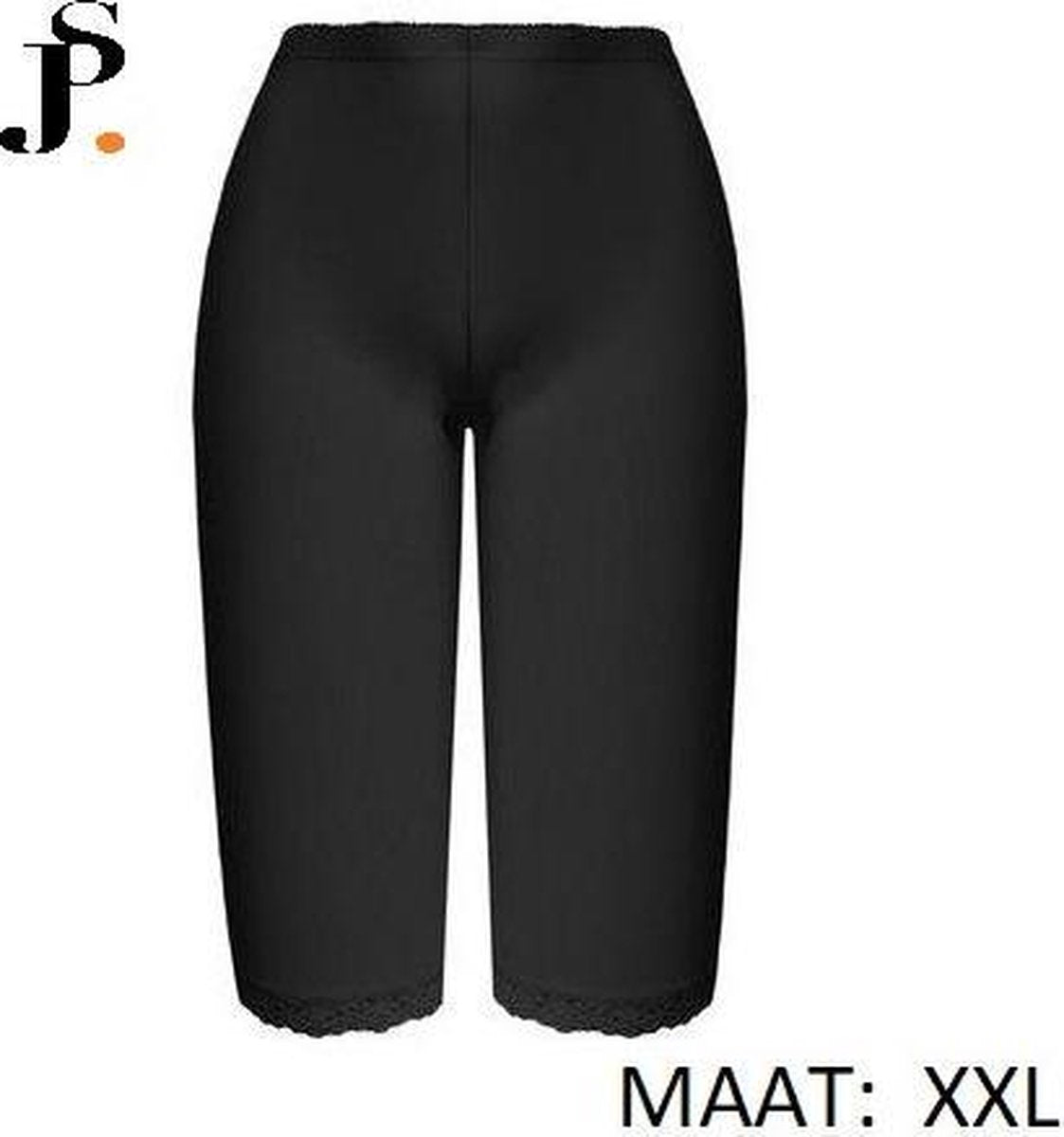 DAMES  LEGGING /DRIEKWART/HIGH WAIST/MET KANT/KATOEN/BASIC/ ZWART/ MAAT XXL