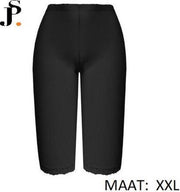 DAMES  LEGGING /DRIEKWART/HIGH WAIST/MET KANT/KATOEN/BASIC/ ZWART/ MAAT XXL