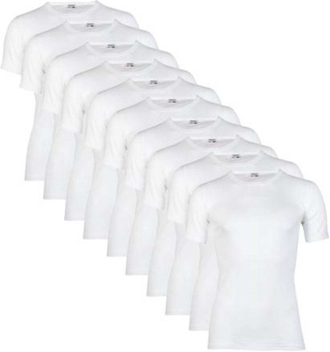 10-pack Extra lange heren T-shirts met ronde hals M3000 Wit maat XXL