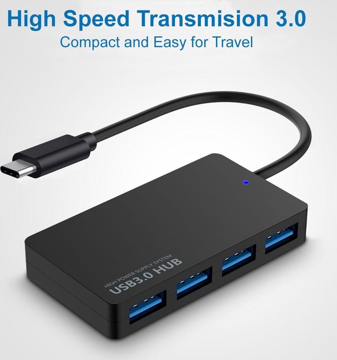 MMOBIEL 4 Port USB Type C Data Hub voor Macbook - Mac - iMac - PC - ZWART