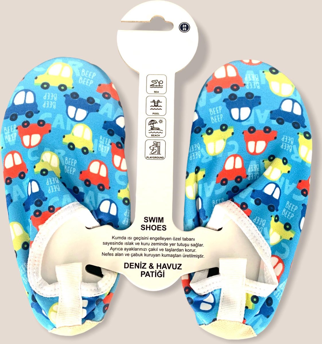 Eliz Baby Antislip Waterschoen Kinderen Waterslof Anti-slipzool Zwemschoen Gymschoen Auto 20-21