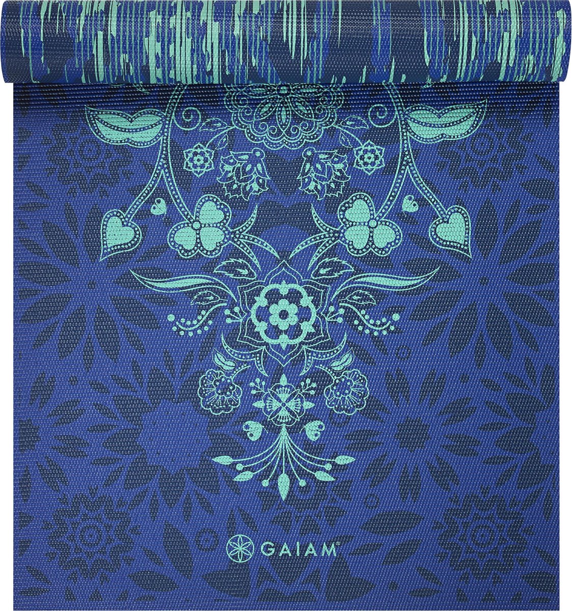 Gaiam Divine Impressions Reversible Yoga Mat - Blauw - 173 X 61 X 0.6 Cm