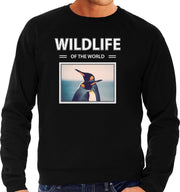 Dieren foto sweater Pinguin - zwart - heren - wildlife of the world - cadeau trui Pinguins liefhebber S
