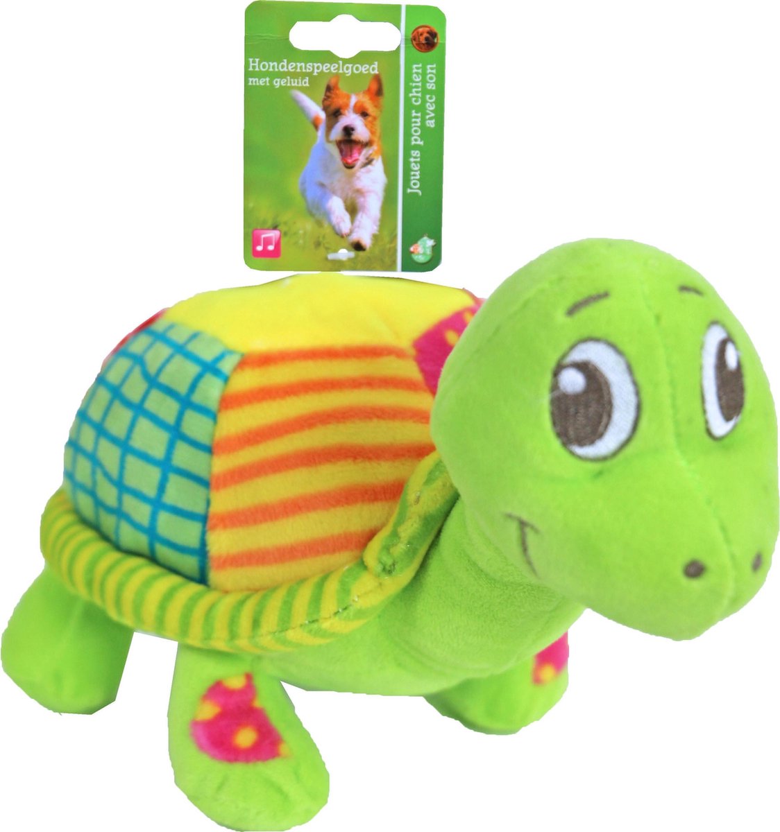 de Boon - Hondenspeelgoed Pluche Schildpad met piep - 22cm