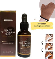 Zelfbruiner Drops - Selftan voor Gezicht/Lichaam  - Snelbruiner Medium 30 ML + Tanning handschoen (t.w.v. 12.99)