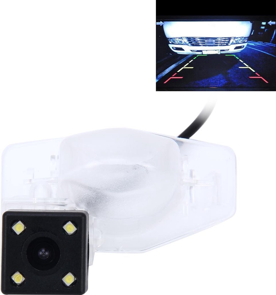 656x492 effectieve pixel NTSC 60Hz CMOS II waterdichte auto achteruitrijcamera achteruitrijcamera met 4 LED-lampen