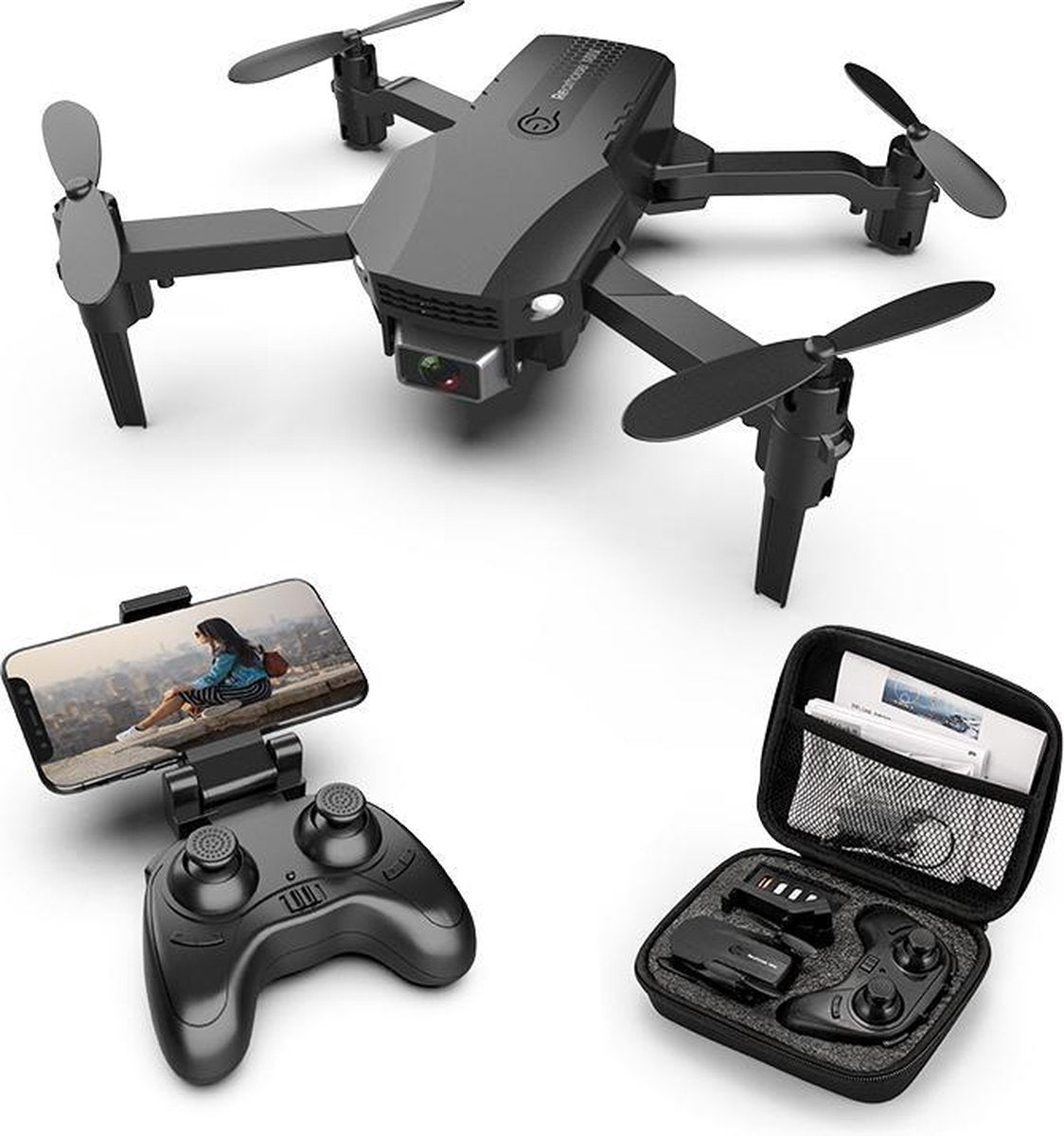 Xorizon XZ3 MINI Drone - 4K camera - Werkt met iOS en Android - Gratis App - Inclusief 2 accu's - Drone voor binnen