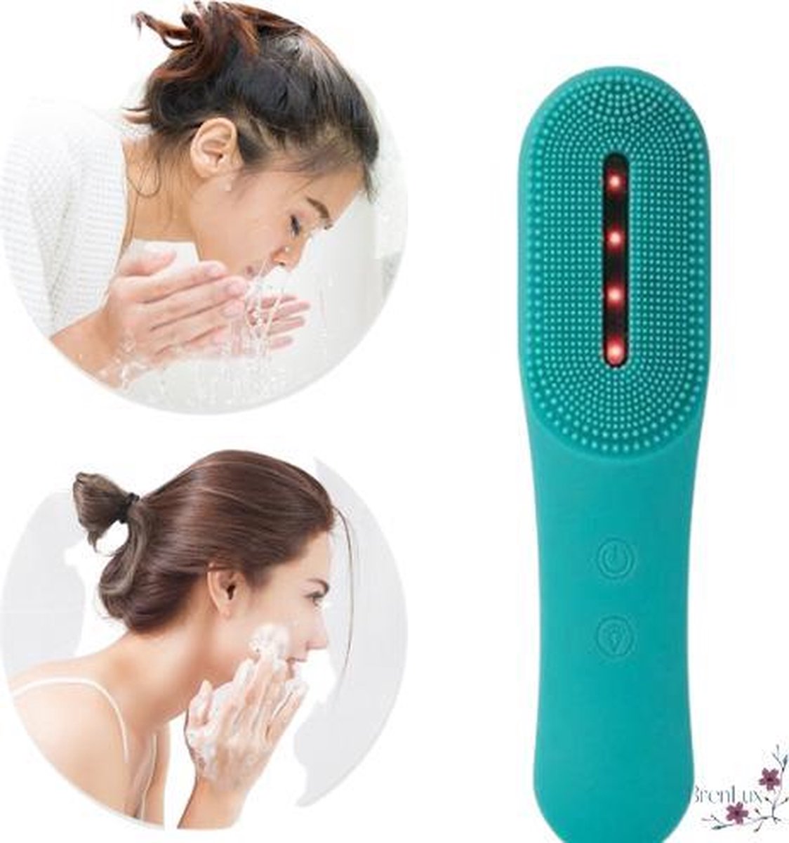 BrenLux - Elektrische gezichtsborstel - Gezichtsborstel draadloos - Lichttherapie borstel - Oplaadbare gezichtsborstel - Diepe reiniging gezicht – Collageen stimulans - Massageborstel elektrisch gezicht - Diepe cleaning borstel - USB OPLAADBAAR