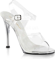 Fabulicious Sandaal met enkelband -41 Shoes- GALA-08 US 11 Transparant/Zilverkleurig