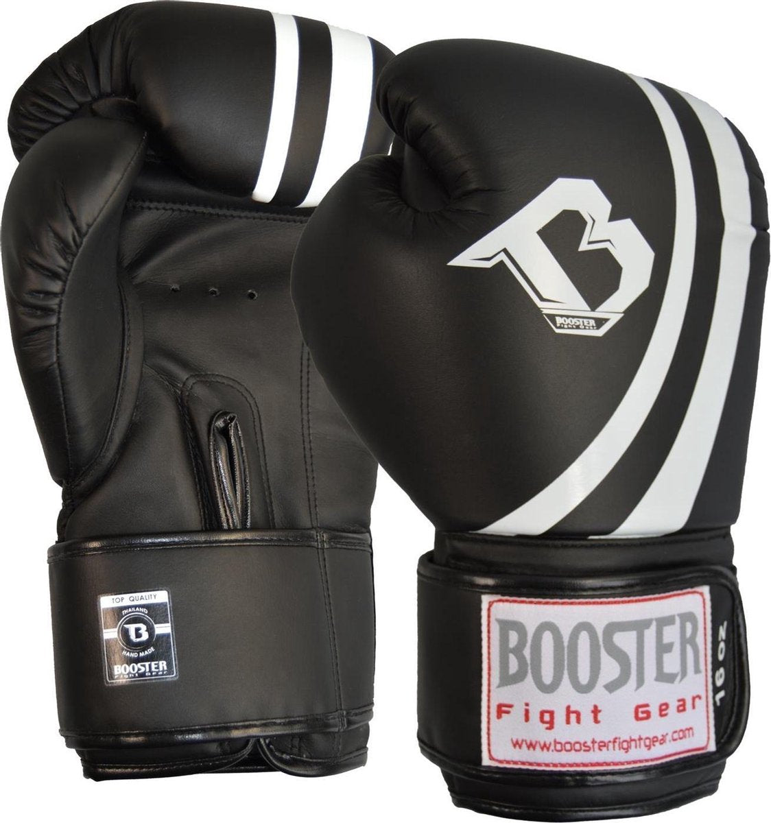 Booster bokshandschoenen zwart wit 10oz