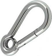Karabijnhaak / carabiner 6x60mm - Met oog