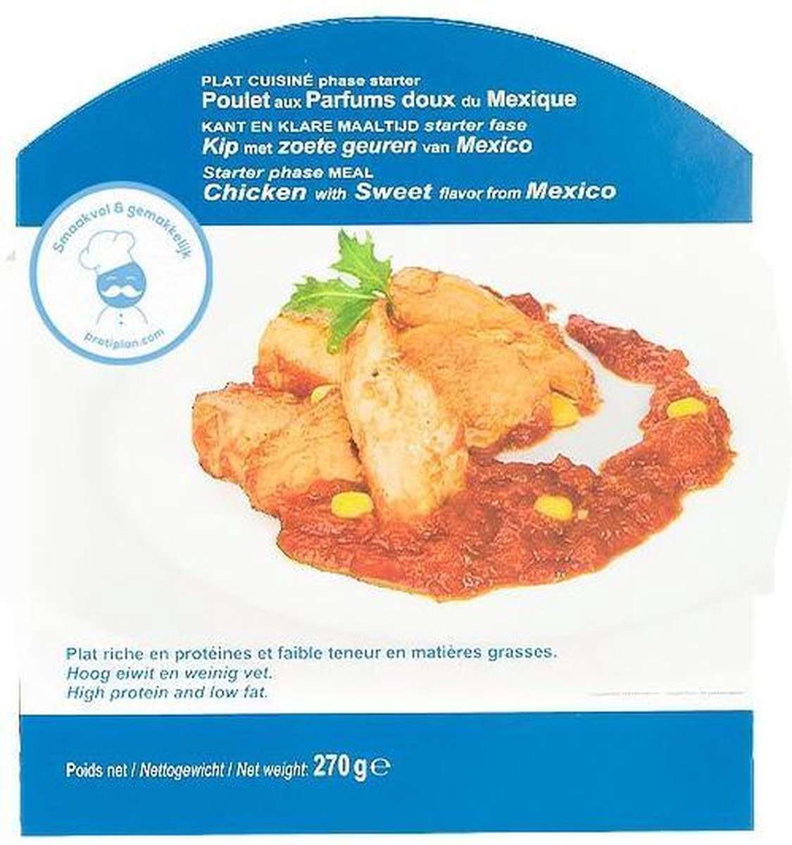 Protiplan | Mexicaanse Kip | Kant-en-Klaar Maaltijd | 1 x 270 gram  | Snel afvallen zonder poespas!