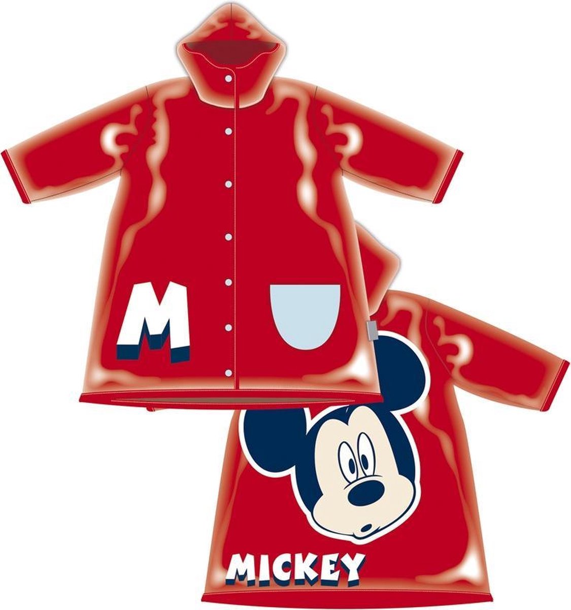 Arditex Regenjas Mickey Mouse Junior Pvc Rood Mt 6-7 Jaar