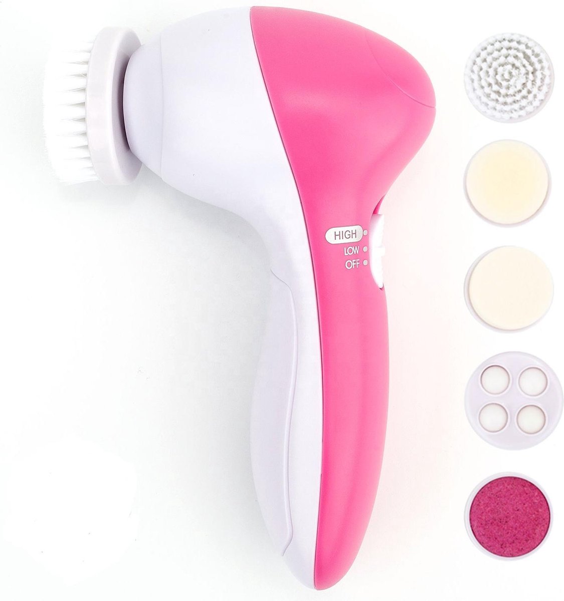 Face Brush - Gezichtsborstel - Gezichtsreiniger - Gezichtsmassage - 5 Verschillende opzetstukken - Massage Gun