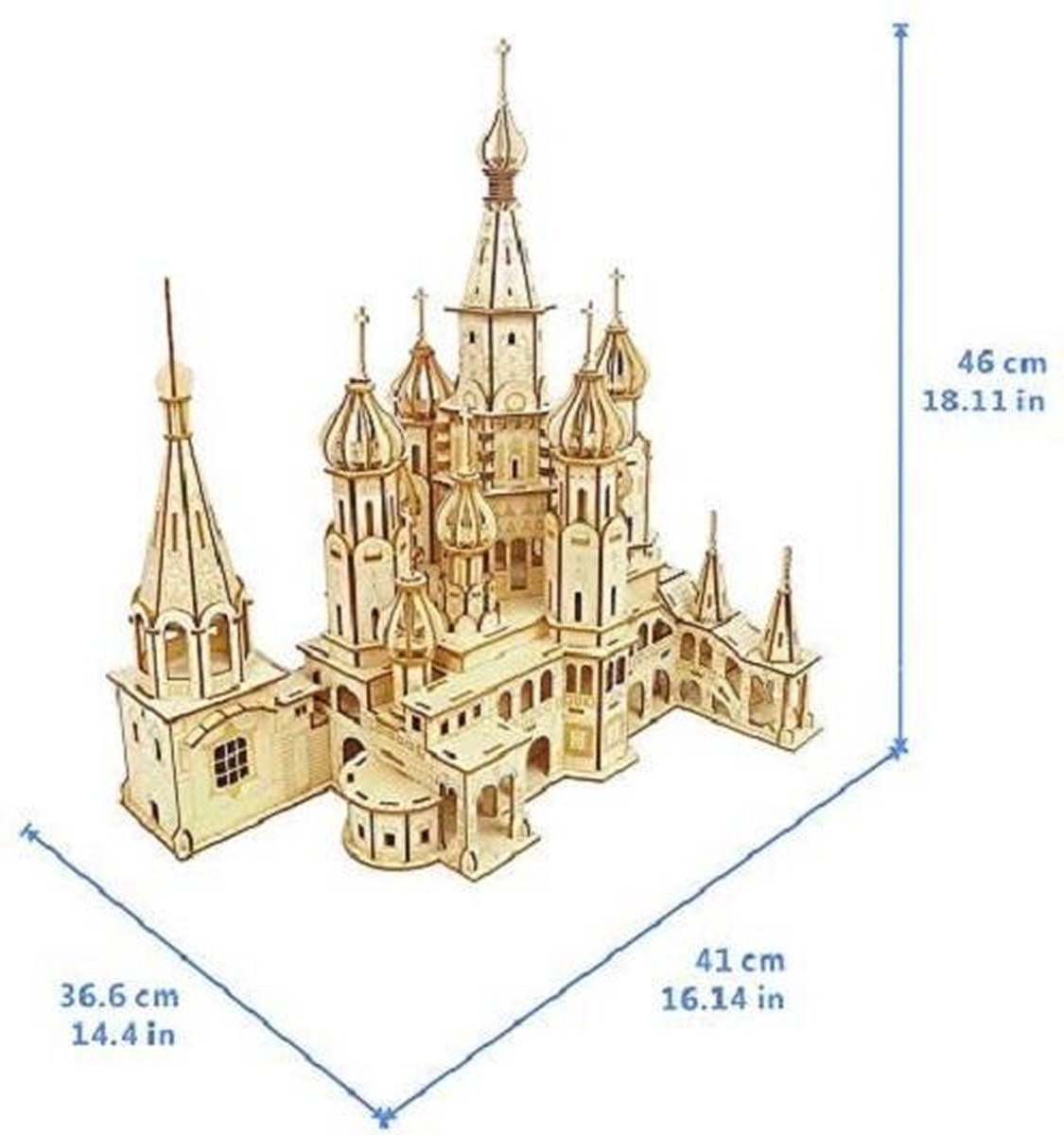 Houten modelbouwpakket - Saint Basil's Cathedral - 36.6 x 41 x 46 cm