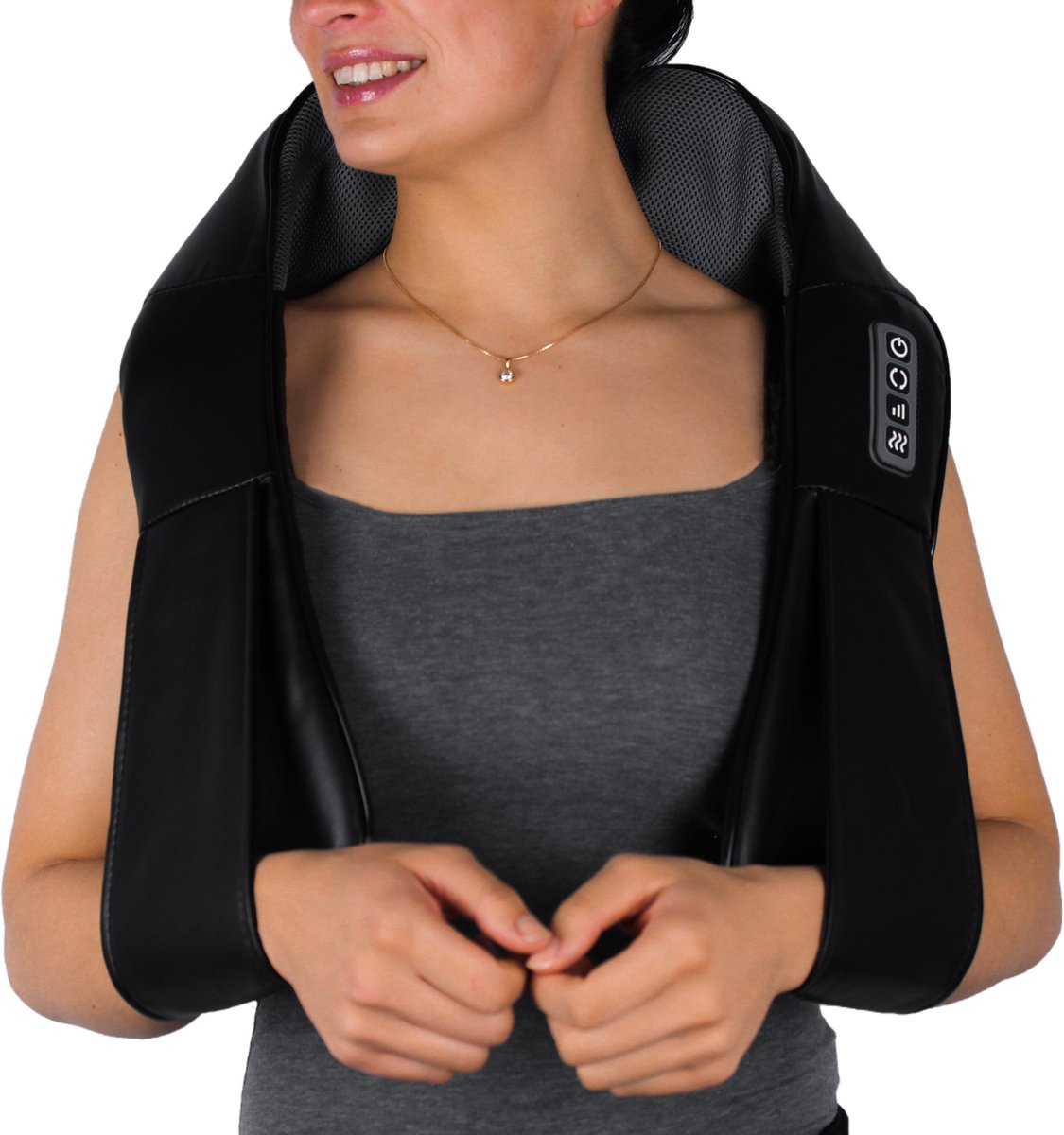 Dieux® Shiatsu pro massagekussen 16 Roterende Ballen met infrarood en een autostekker inbegrepen - voetmassage apparaat
