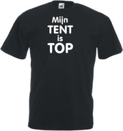 Mijncadeautje Unisex T-shirt zwart (maat XL) Mijn tent is top