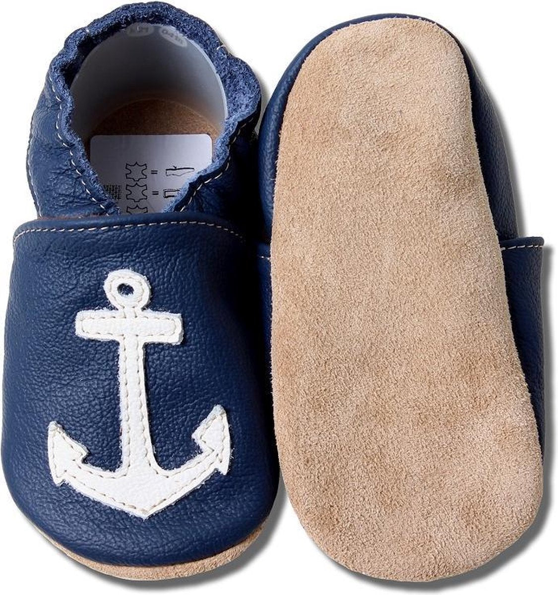 Hobea - babyslofjes - anker - blauw