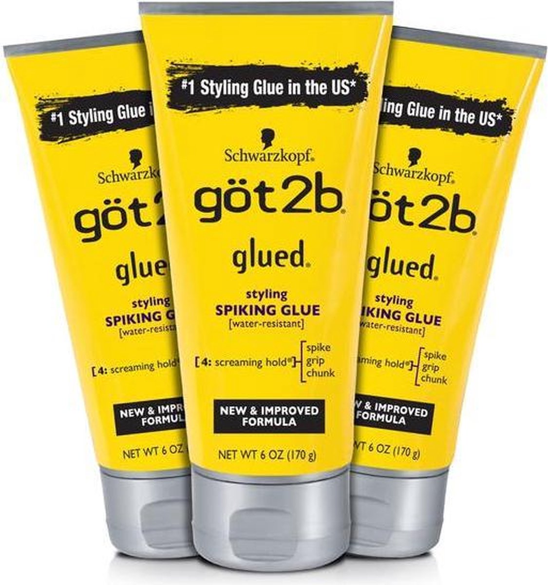 Schwarzkopf  Got2B Glued Gel Waterproof - Voordeelverpakking  3 x 150 ml