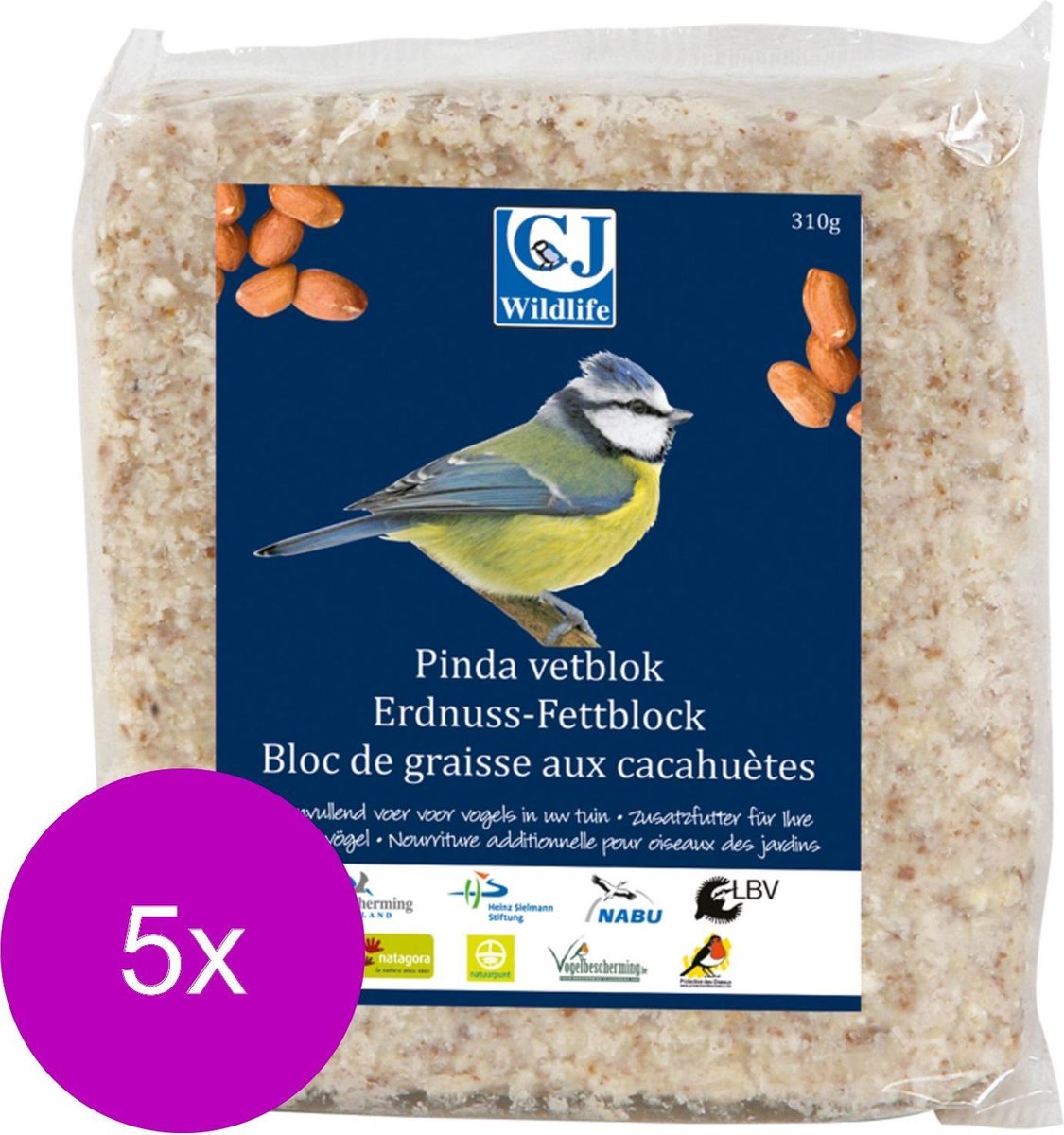 Wildbird Vetblok - Voer - 5 x Pinda's