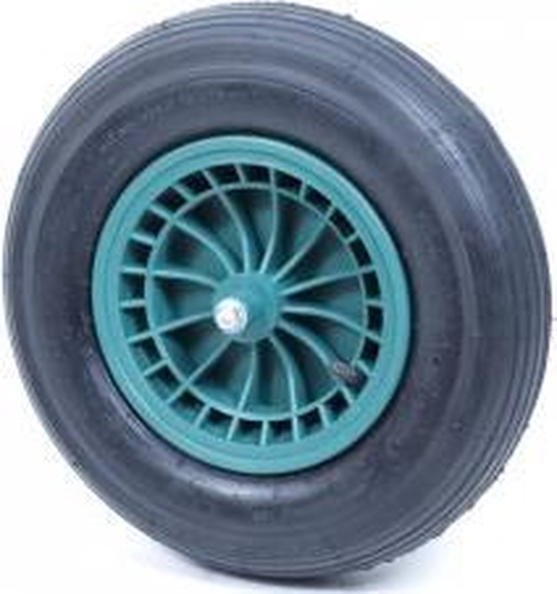 Sr kunststof wiel 16x4-400x8 compl.groen ( kruiwagen )