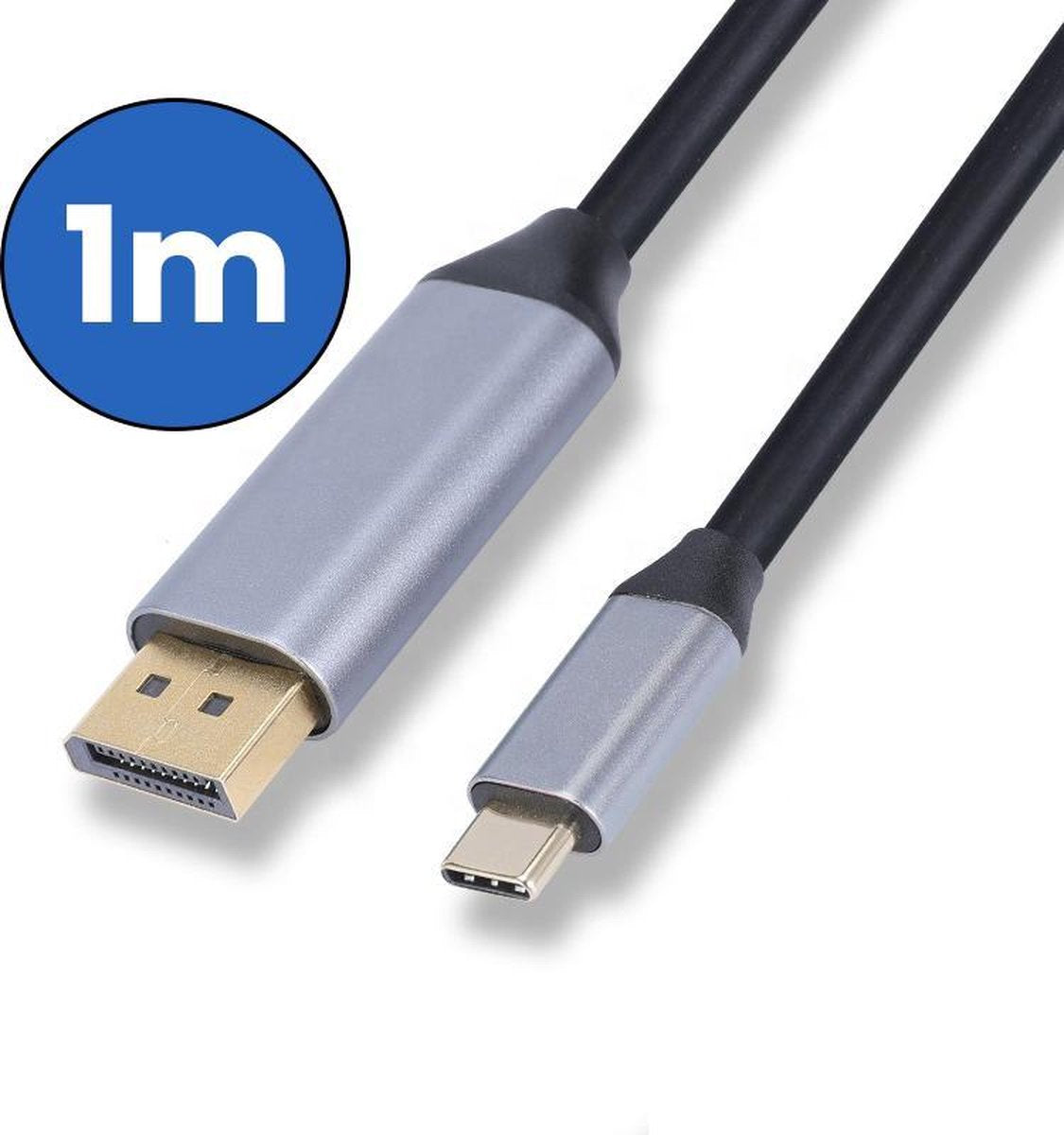 USB-C naar Displayport Adapter - Converter - Ondersteunt 4K 60HZ - Geschikt Voor - Apple / iMac / Macbook (Pro) - Type C naar Display port - 1 meter