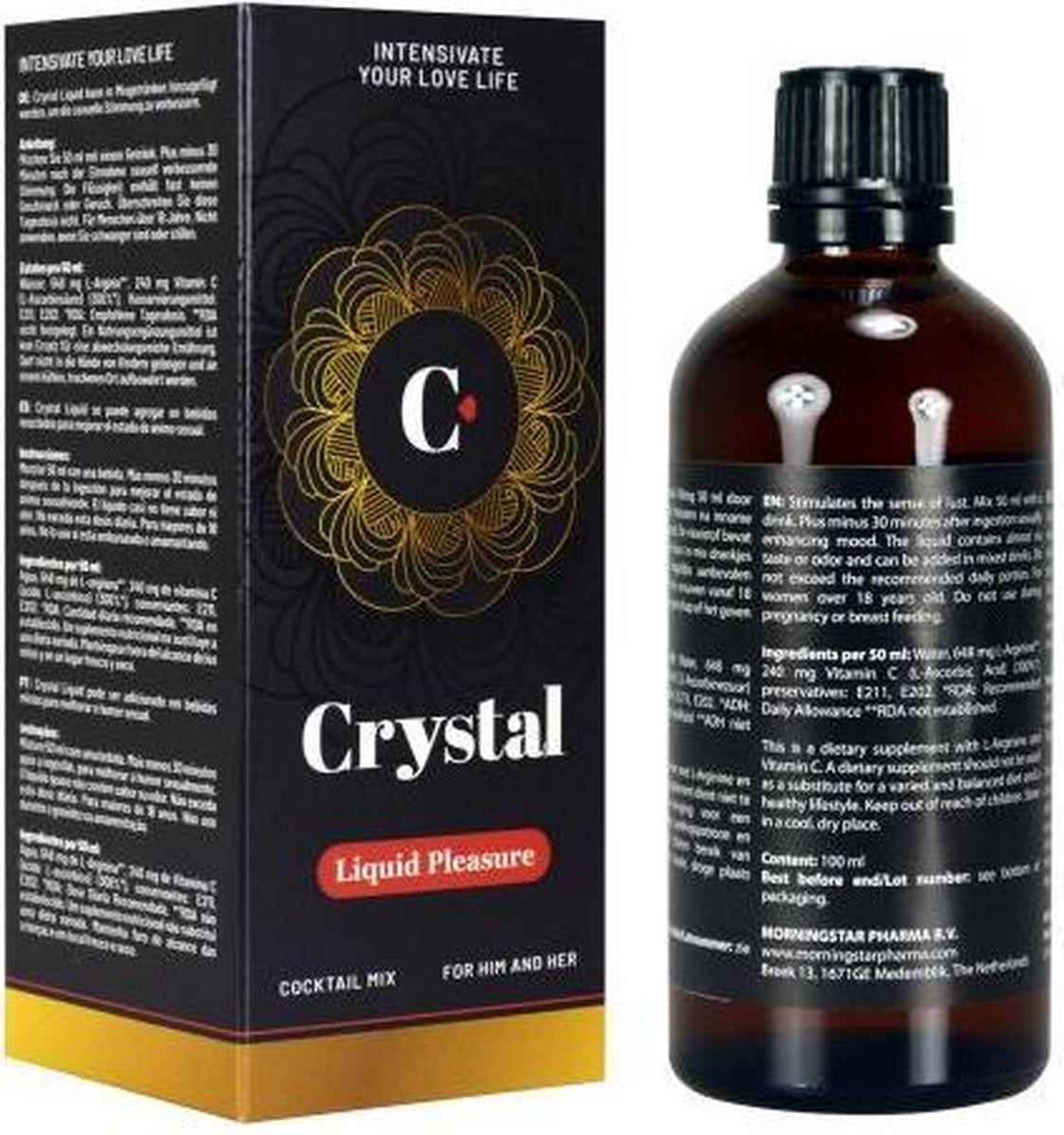 Bundle - Morningstar - Crystal - Liquid Pleasure Unisex - 100 ml met glijmiddel