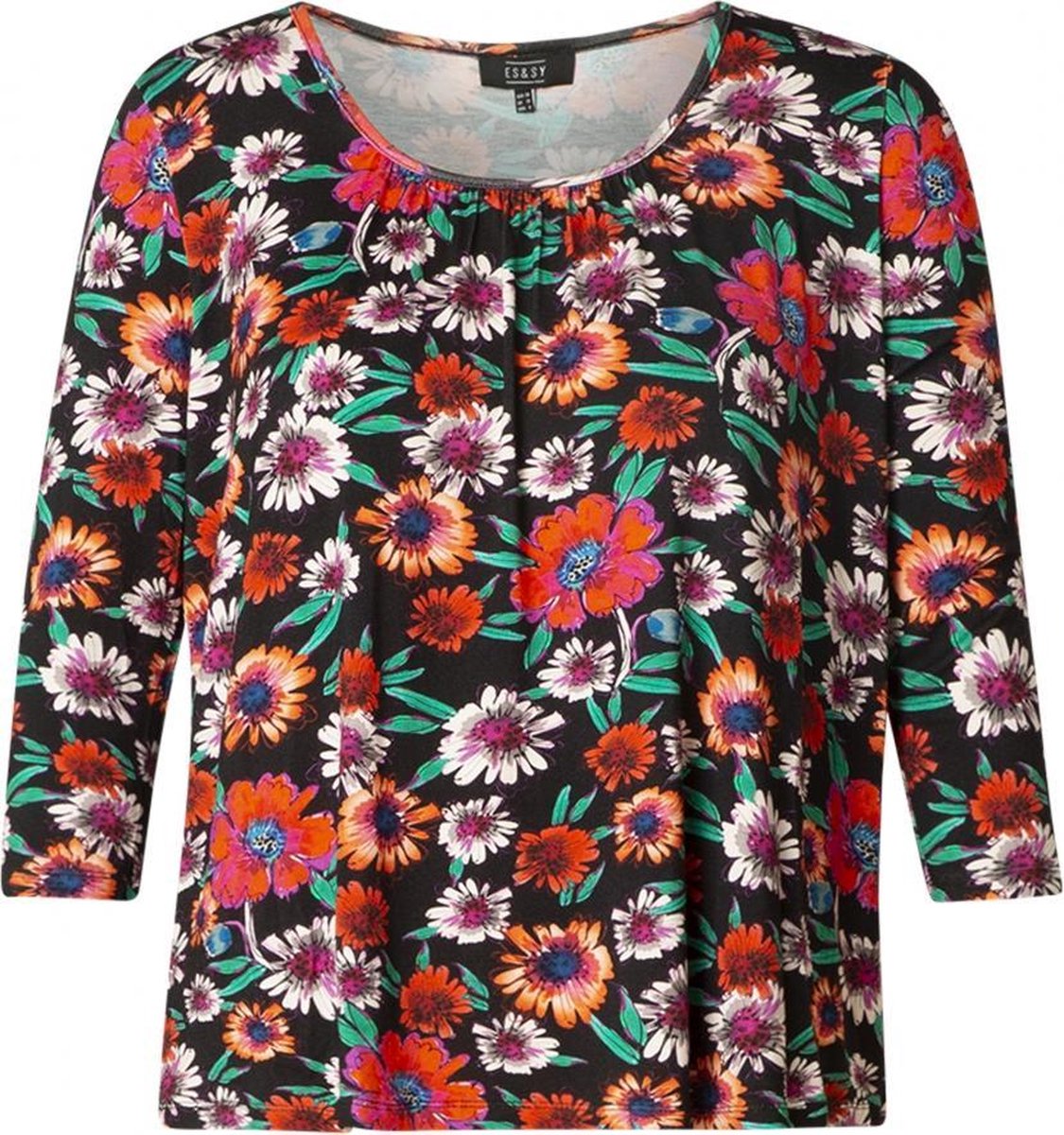 ES&SY Robine Top - Black Multi Colour - maat 46