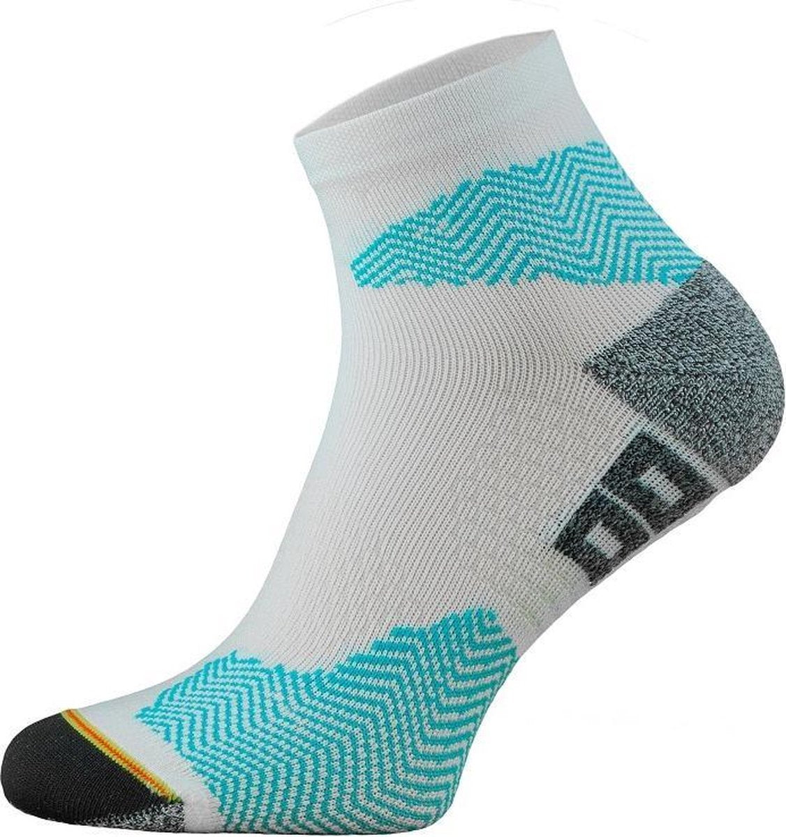 Comodo | 2 Paar Hardloopsokken met Zilverionen en Drytex - Wit/Turquoise - Maat 35-38