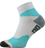 Comodo | 2 Paar Hardloopsokken met Zilverionen en Drytex - Wit/Turquoise - Maat 35-38