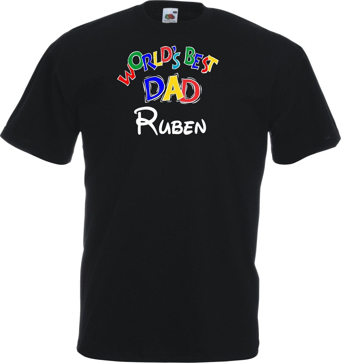 Mijncadeautje - Unisex T-shirt - World´s Best Dad - met voornaam - zwart -  - maat L