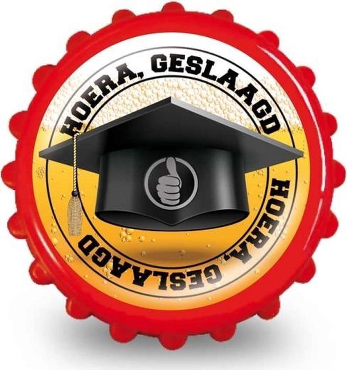 Bierdop flesopener hoera geslaagd - Fles opener afgestudeerd