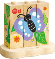 Everearth Blokpuzzel Rups/vlinder Junior Hout 10-delig